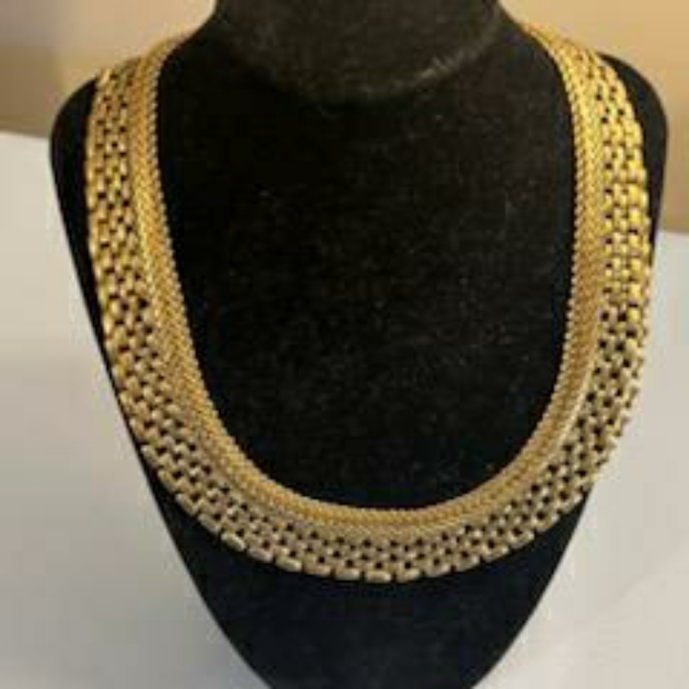 Elegant Gold Brass Toned Adjustable Choker
